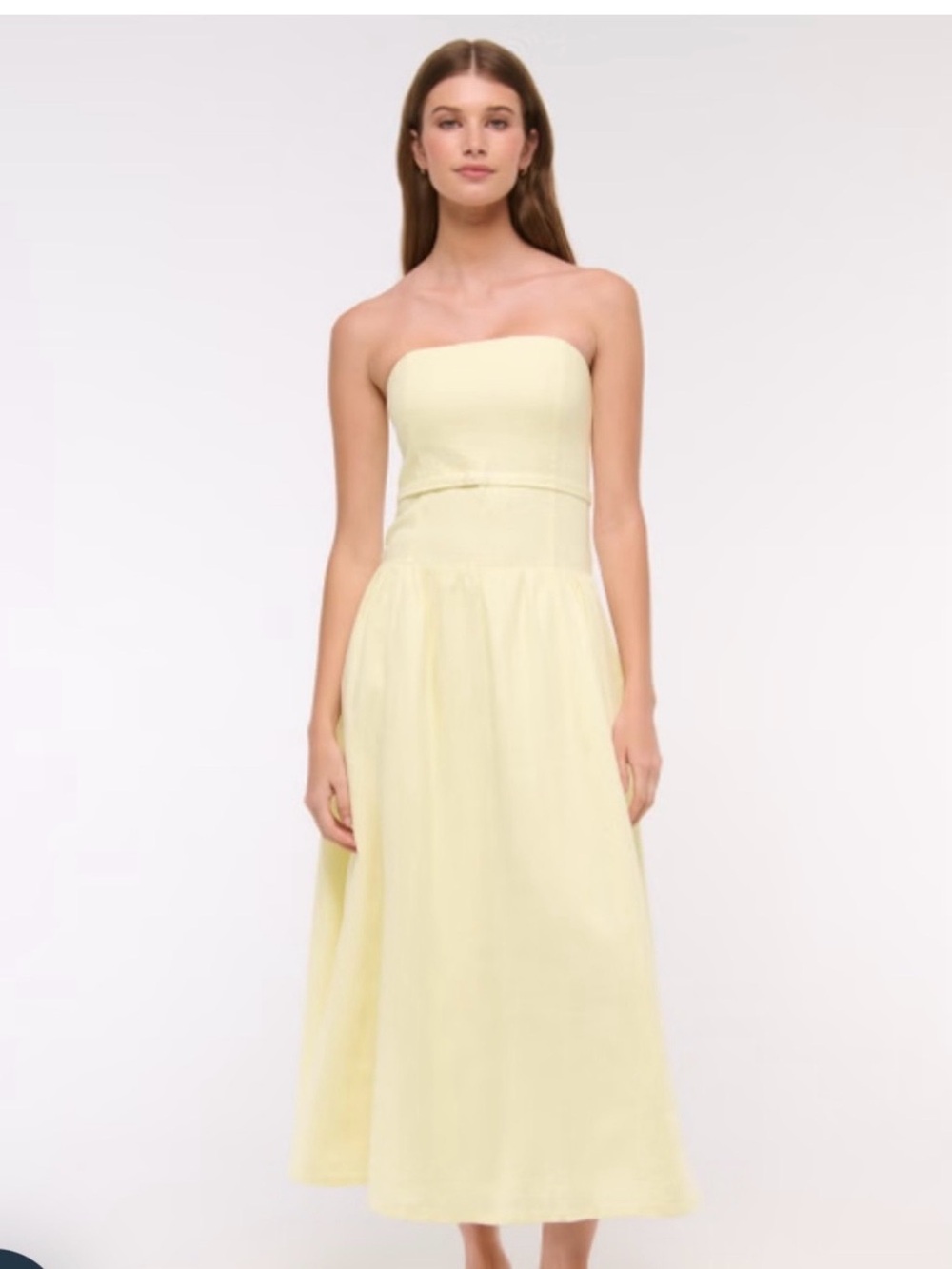 Abercrombie premium linen strapless dress